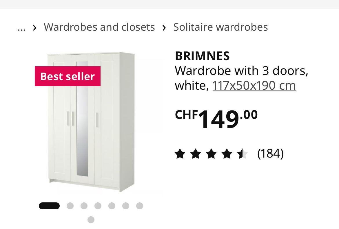 Ikea Armadi: IKEA Schrank Brimnes – Usato da Wittenbach venduto da Habbis 4