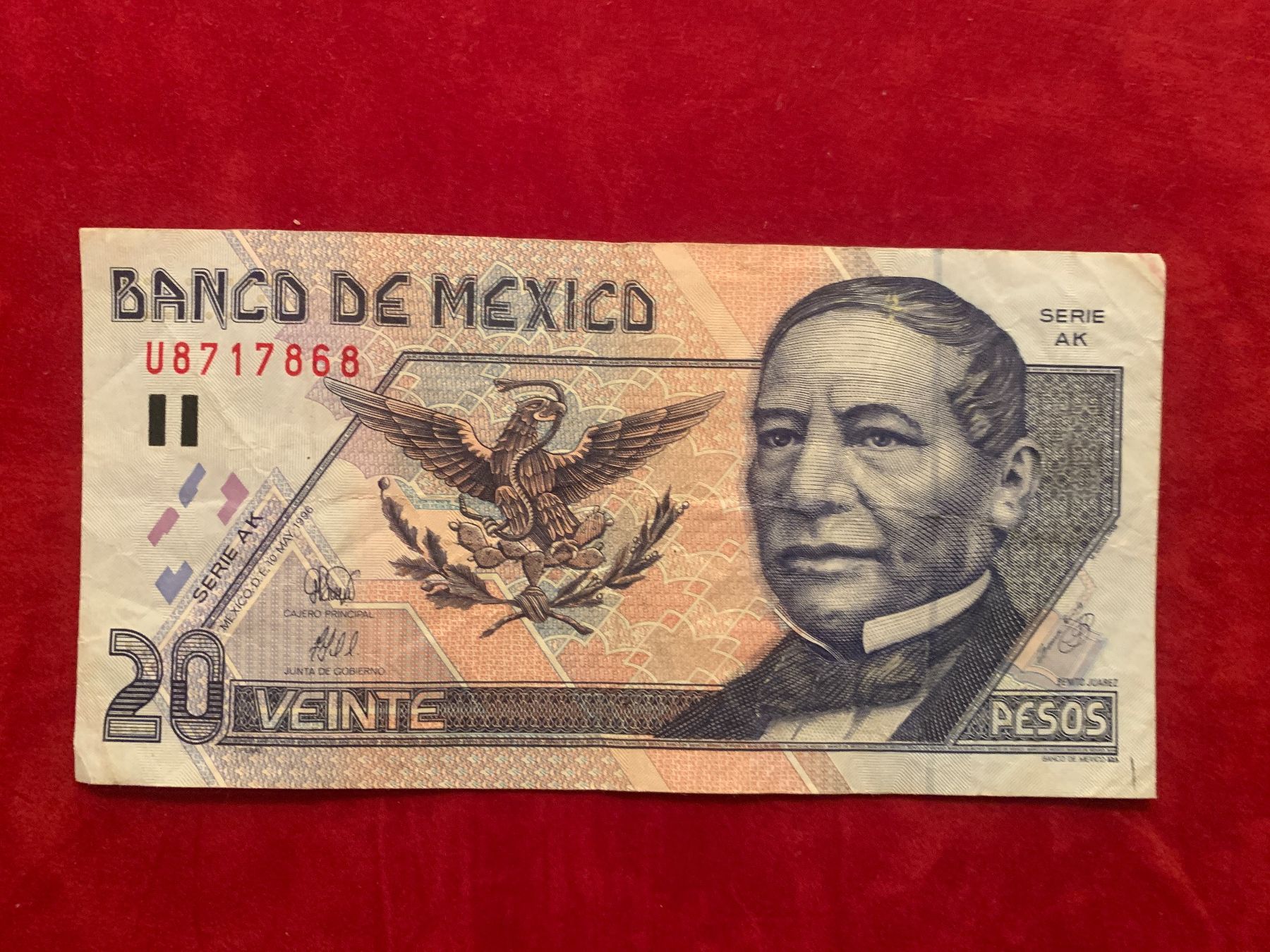 Banconote: MEXICO - 20 Pesos 10 Mayo 1996 - – Usato da Le Lignon venduto da Trikles