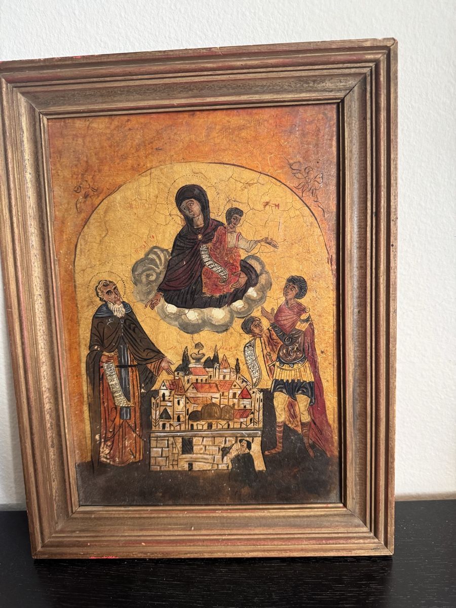 Dipinti: Antike Ikone mit Rahmen, religiöses Bild, Holz. – Usato da Buchs AG venduto da ChrizZa