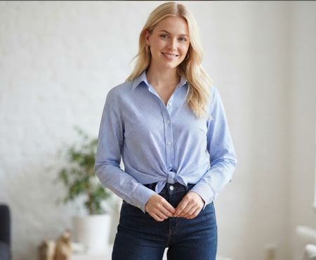 Chemise Diega rayée bleu et blanc taille M  oversize 