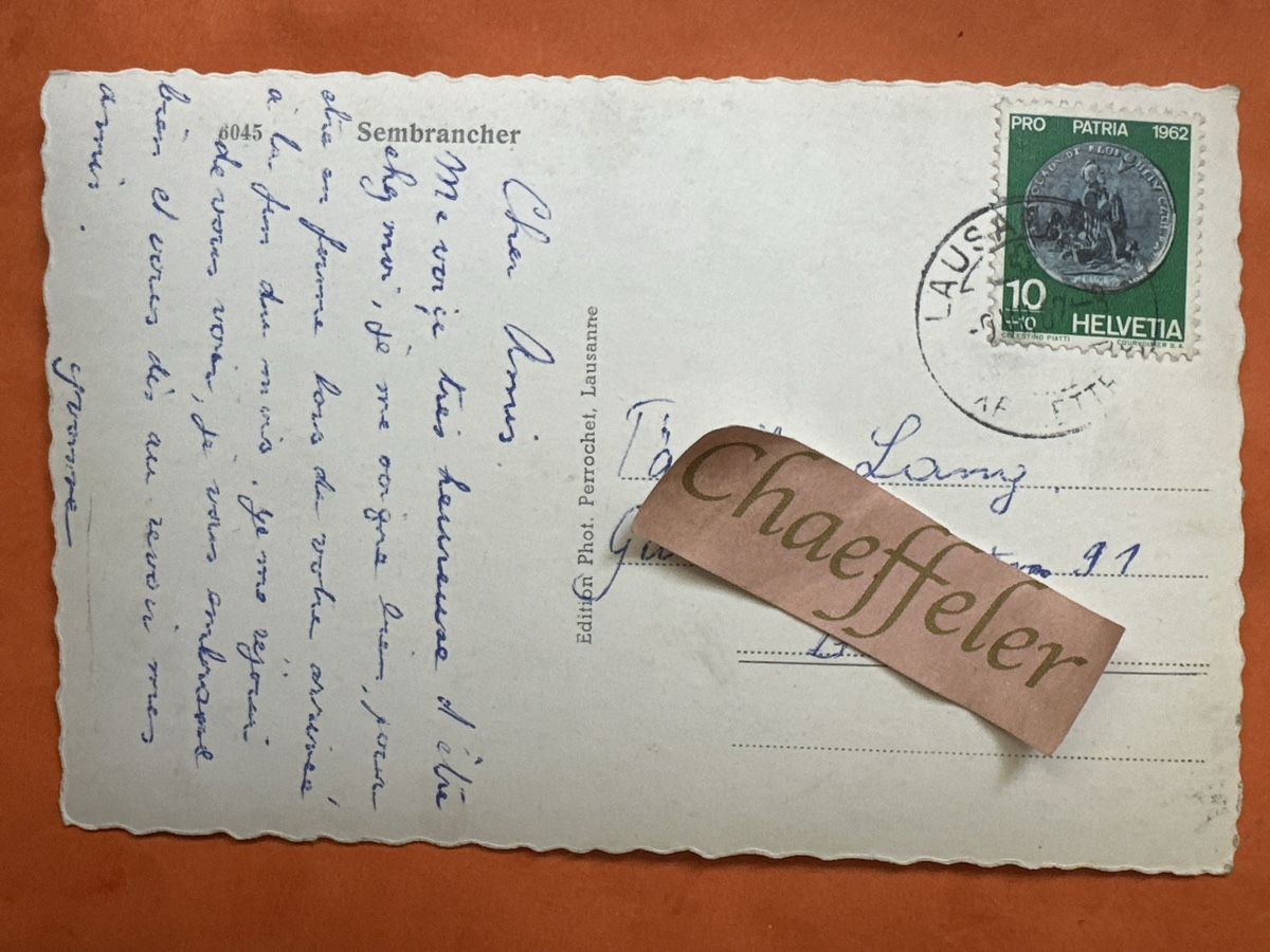 Cartoline postali: 1962 Sembrancher – Usato da Zürich venduto da Chaeffeler 1