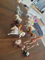 Tierfiguren Set, Schleich Pferde, Giraffen, Zebra, Panda