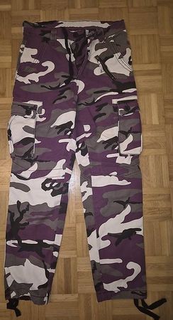 Cargohose Camouflage Lila/Grau