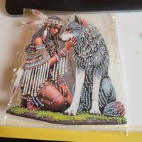 DIAMOND PAINTING INIANERIN MIT WOLF ZUM AUFSTELLEN