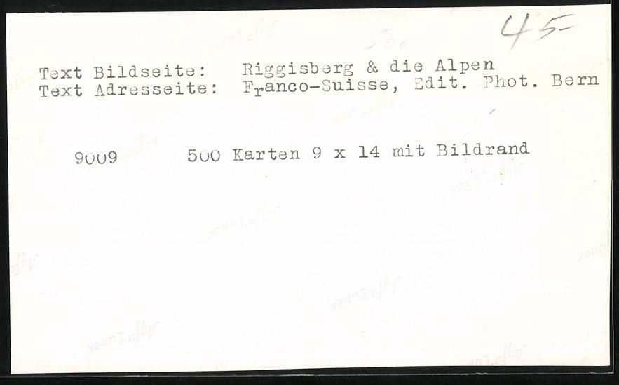 Fotografie &  Plakate: Fotografie Riggisberg, Ortsansicht mit A – Gebraucht aus Berlin von bartko-reher 1
