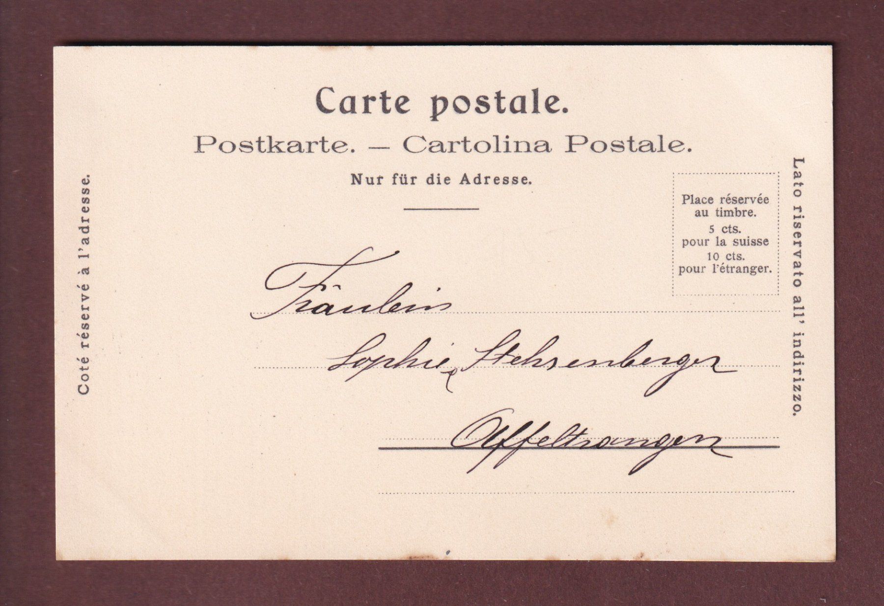 Cartoline postali: Souvenir de BERNE - 1899 Suchard – Usato da Pully venduto da nicecards 1