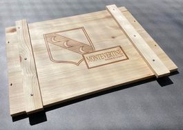Deckel von Holzkiste / Weinkiste MONTEVERTINE