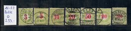 1890: Nr.16-22DaIIK Portomarken gestempelt.