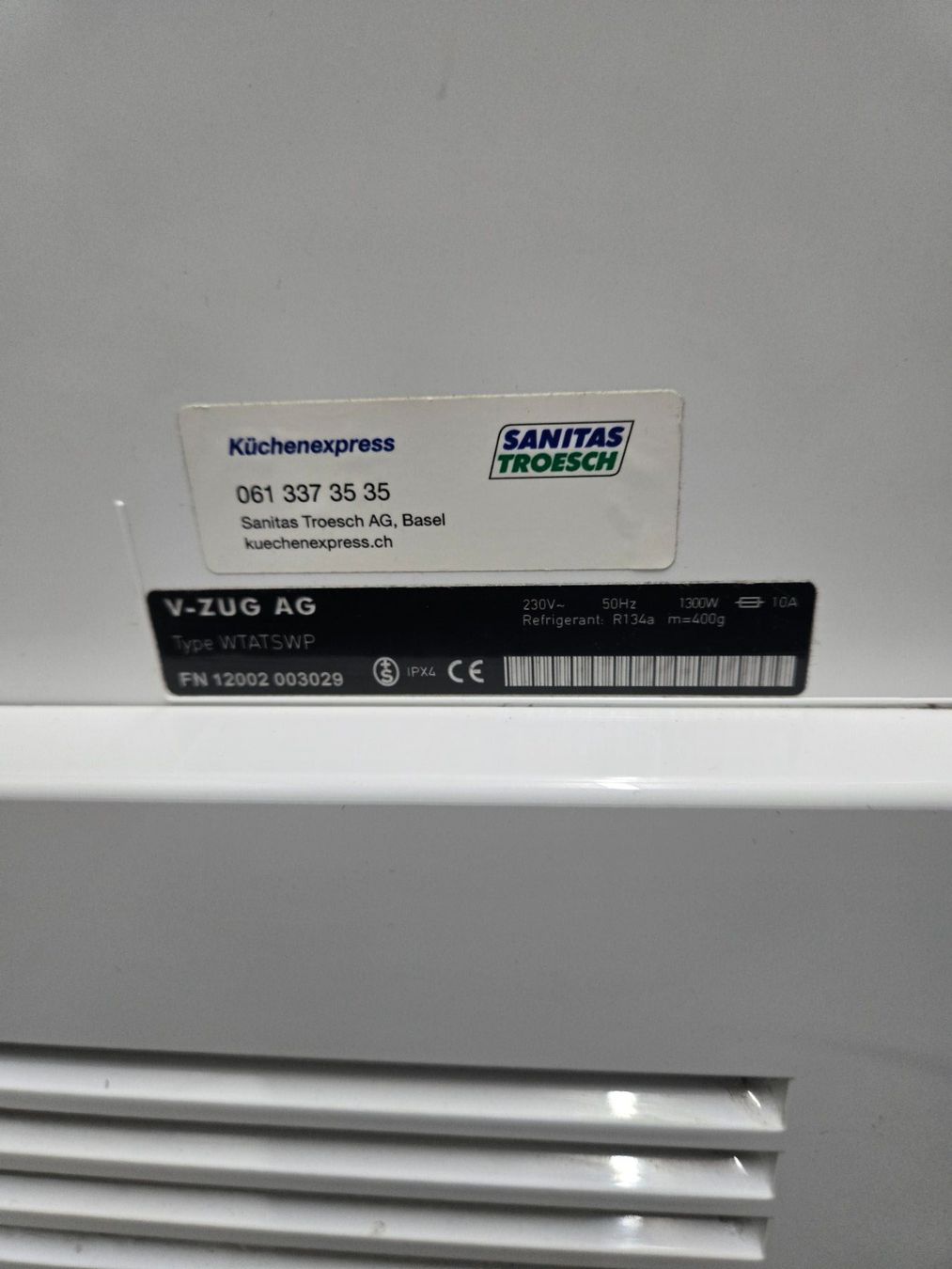 V-Zug Asciugatrici: V-ZUG Adora TS WP aus der Generation 2012/2013 – Usato da Wahlen b. Laufen venduto da MST-Shop 4
