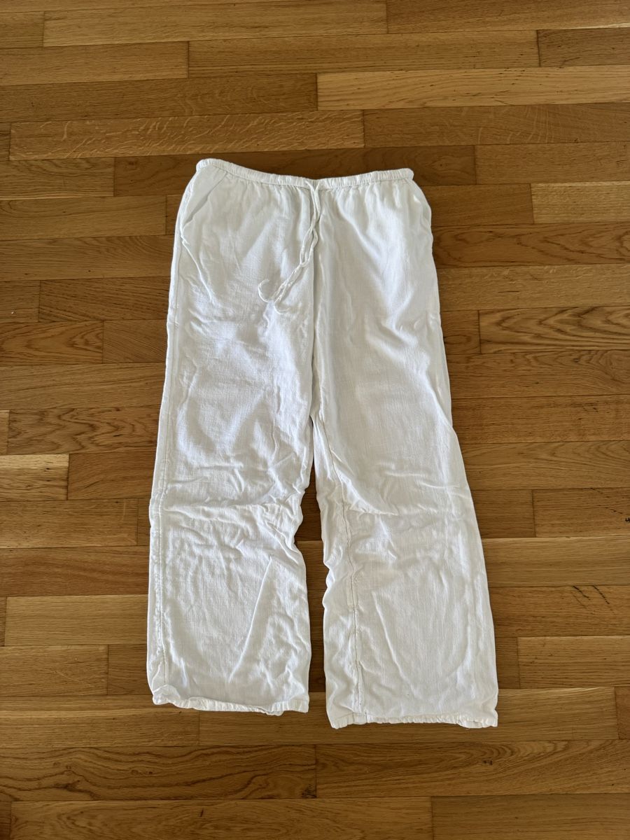 Pantaloni: Divided by H&M Leinenhose Weiss Gr. S – Nuovo (secondo la descrizione) da Weisslingen venduto da lar_r9qr