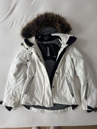 Colmar Ladies Ski Jacket. White. Size 38. Fur Hood.