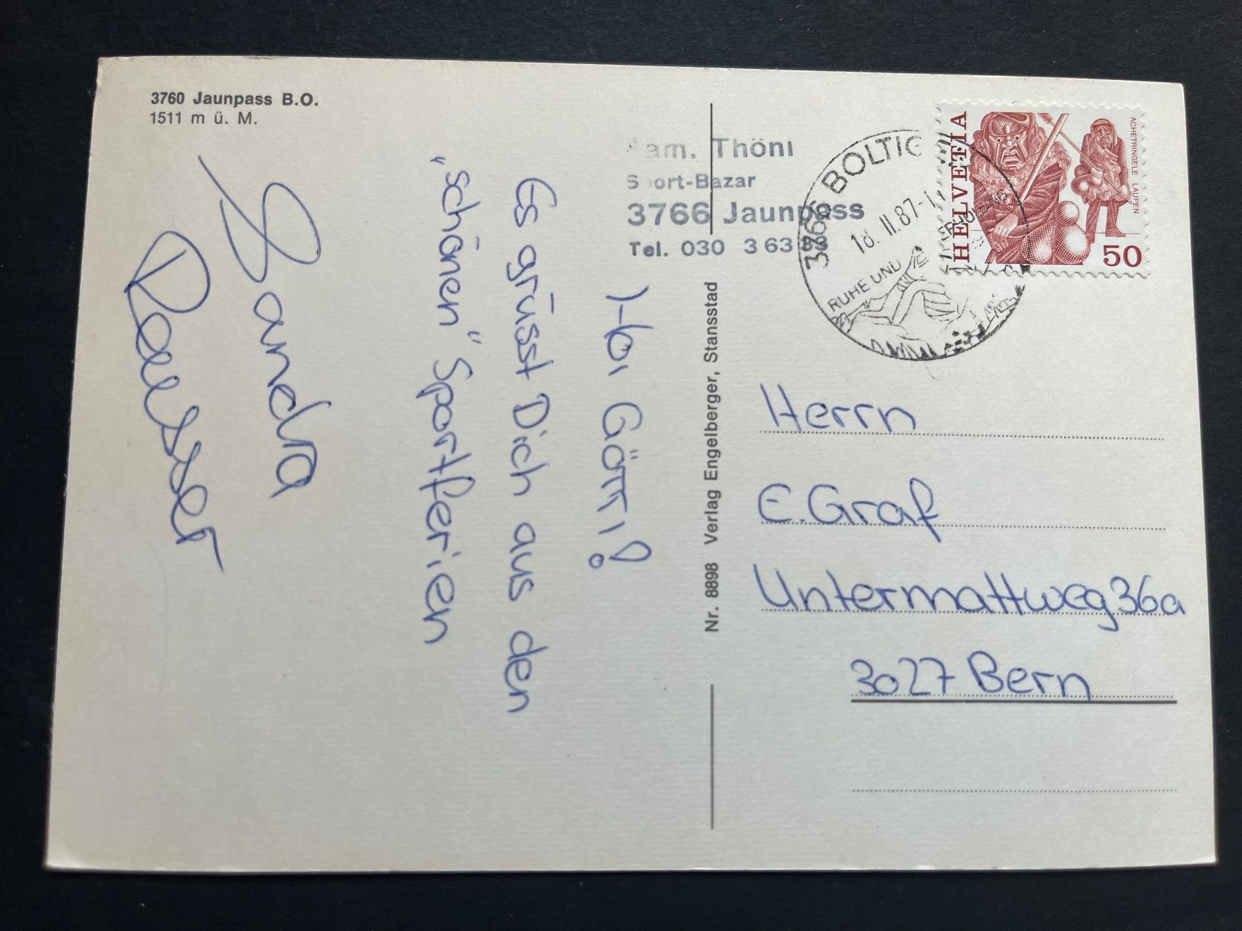 Cartoline postali: Jaunpass, Skilift und Campingplatz – Usato da Ostermundigen venduto da DaxKarten-75 1