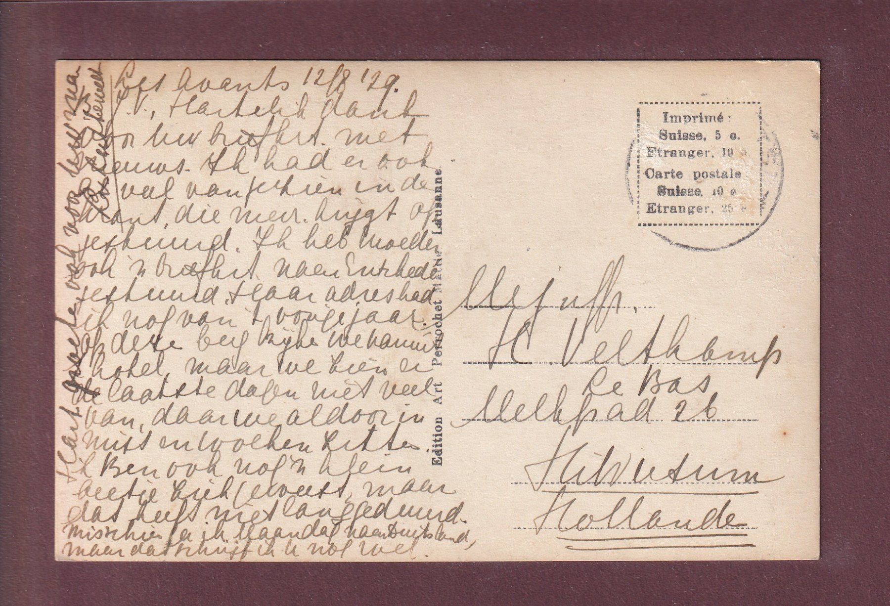 Ansichtskarten: DENT DE JAMAN - Chemin de fer - 1929 – Gebraucht aus Pully von nicecards 1