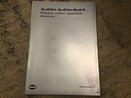 Audi 100 Verkaufsprospekt Italienisch  Jan. 1981