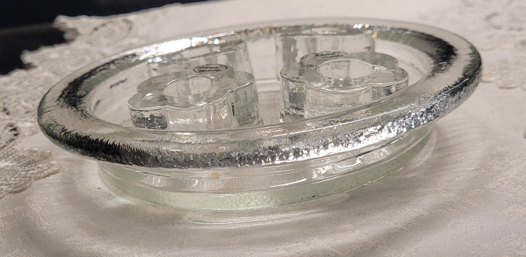 Glasi Hergiswil Bicchieri: Schale Hergiswiler-Glas mit Kerzenhalter – Nuovo (secondo la descrizione) da Mönchaltorf venduto da Joka013 1