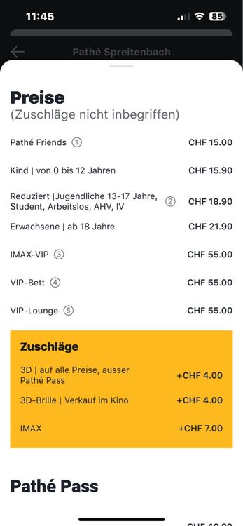 2 Pathé VIP Kino Gutscheine gültig bis Nov. 2024 (Neu (gemäss ...