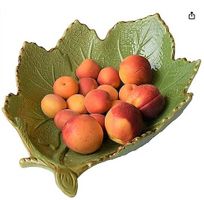 Obst-, Dekoschale in Weinblattform, Keramik von La Vita Viva