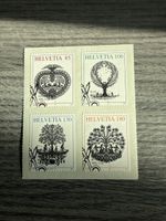 Schweiz Briefmarken Viererblock Bäume Pro Juventute Top!