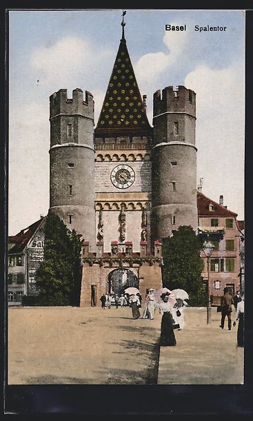 Cartoline postali: AK Basel, Motiv vom Spalentor – Usato da Berlin venduto da bartko-reher