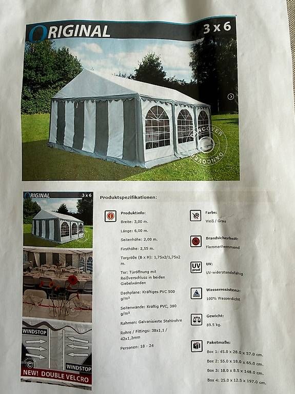 Zelte & Pavillons: Partyzelt – Gebraucht aus Bäriswil BE von jue_8gvc