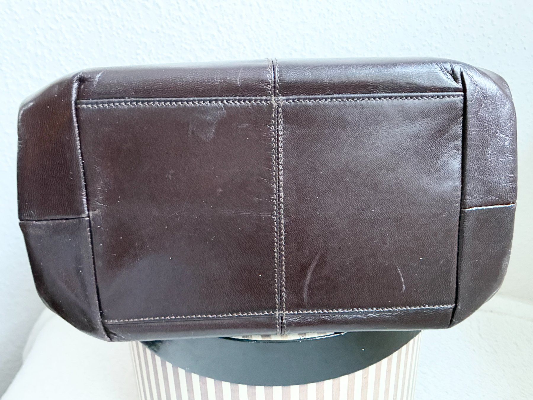Borse da donna: Braune Vintage Leder Damen Handtasche – Usato da Kloten venduto da Nephty 3