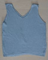 Graublaues Top / Shirt mit Rippstruktur, Grösse: S