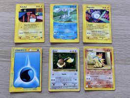 Pokemon Karten Feurigel, Evoli, Lapras, Magnetilo, Voltobal