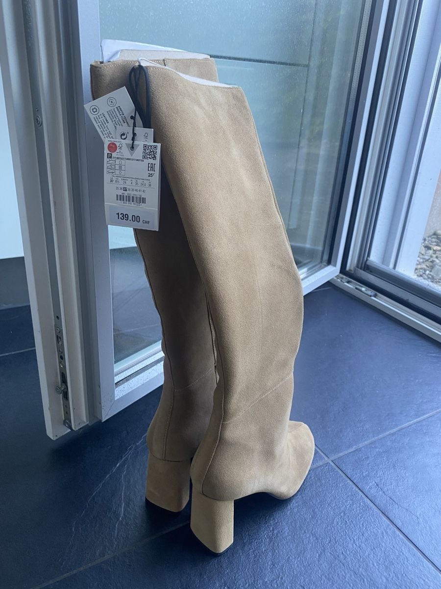 Zara Scarpe da donna: New suede knee-high heeled boots Zara – Nuovo e nell'imballaggio originale da Zug venduto da kse_w9mn 2