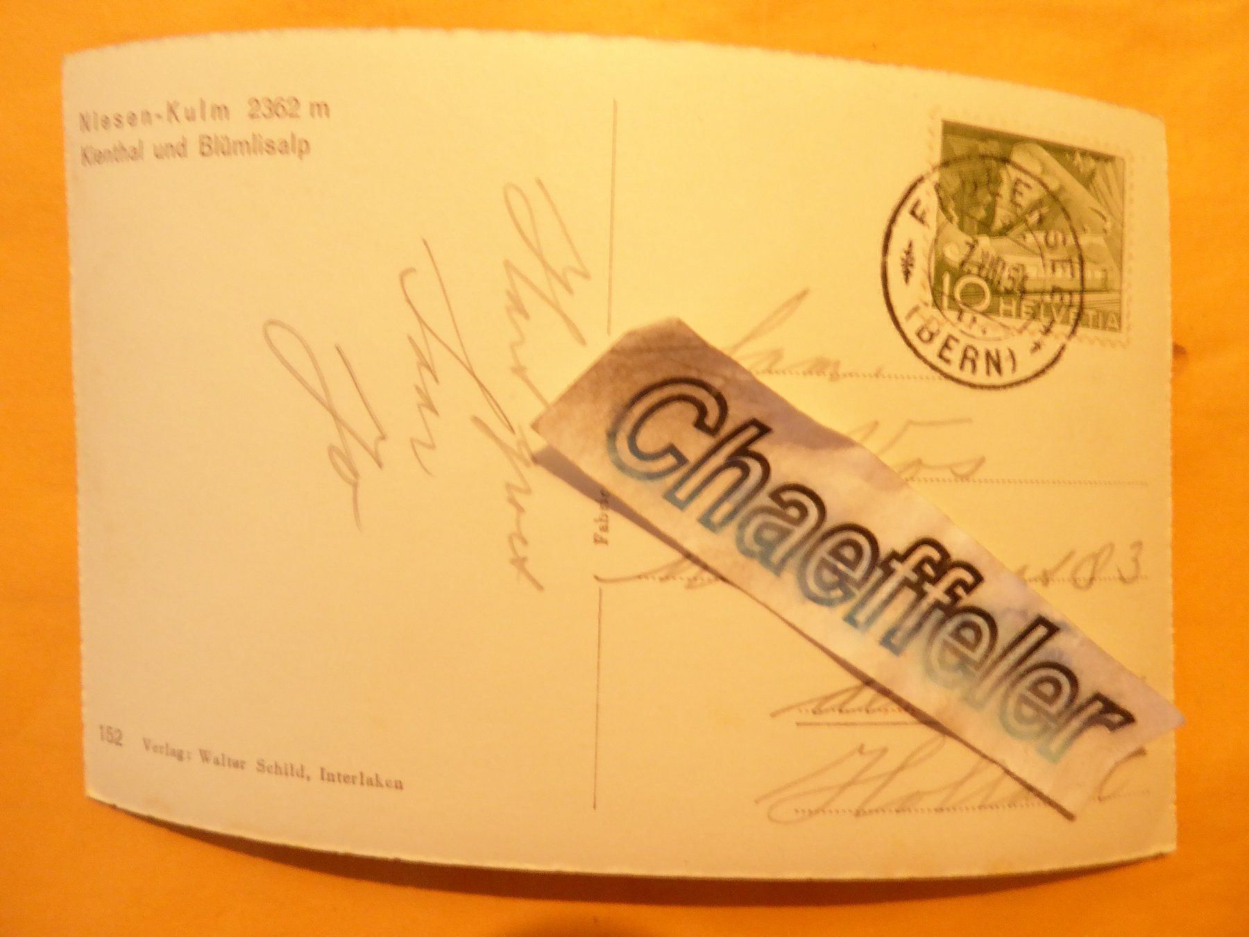 Cartoline postali: Niesen - Kulm, Kienthal und Blümlisalp – Usato da Zürich venduto da Chaeffeler 1