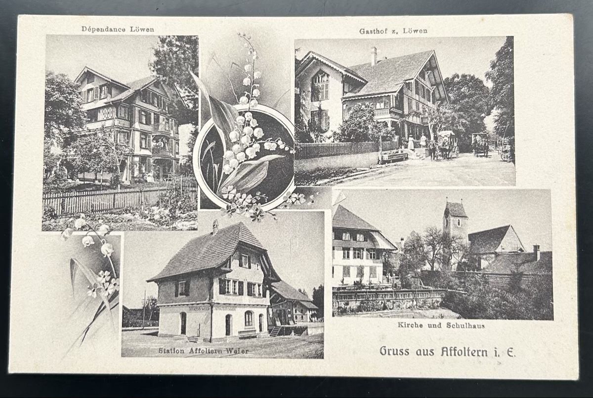 Cartoline postali: Gruss aus Affoltern i. E. 4-Bildrig  – Usato da Horw venduto da Tellbub
