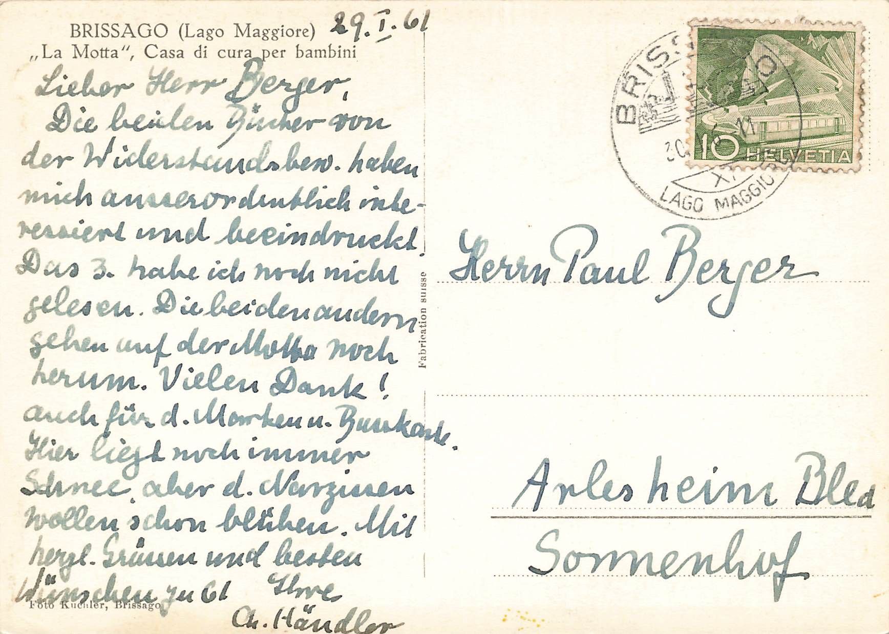 Cartoline postali: Brissago – Usato da Biasca venduto da Blenio71 1