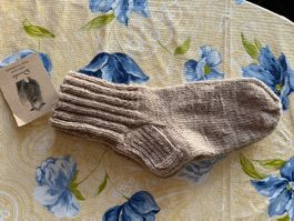 100% Schurwolle Socken Dame/Herr 39/40 braun handgestrickt