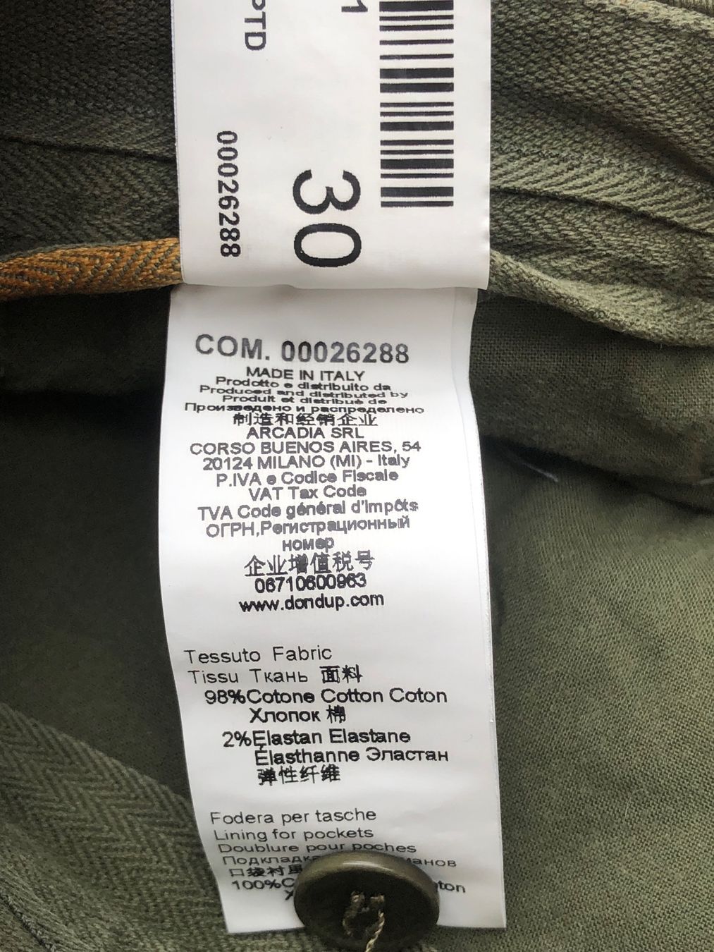 Dondup Pantaloni: Green Cotton Dondup chino – Usato da Lausanne venduto da jul_jpm7 2