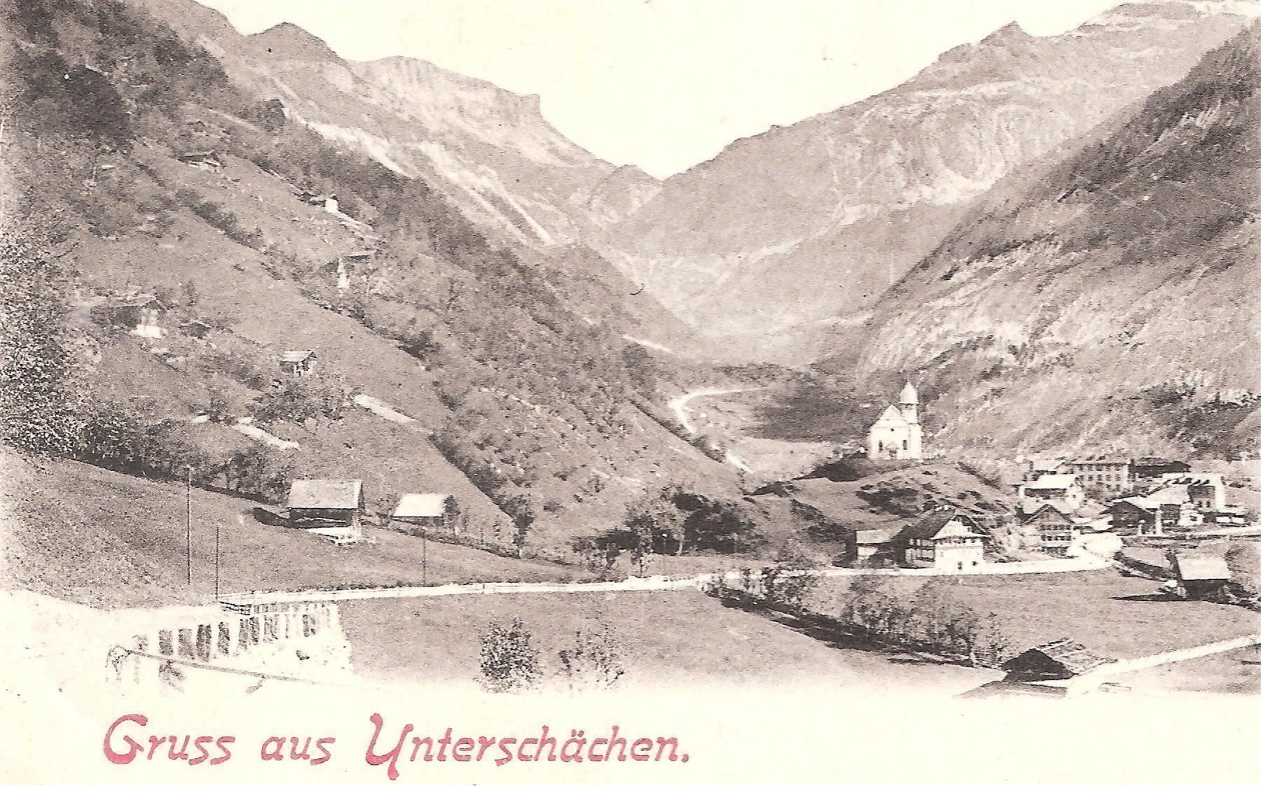Ansichtskarten: 18.8.1902 Gruss aus Unterschächen/Ortstämpel – Gebraucht aus Zürich von Hagliweg