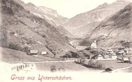 18.8.1902 Gruss aus Unterschächen/Ortstämpel