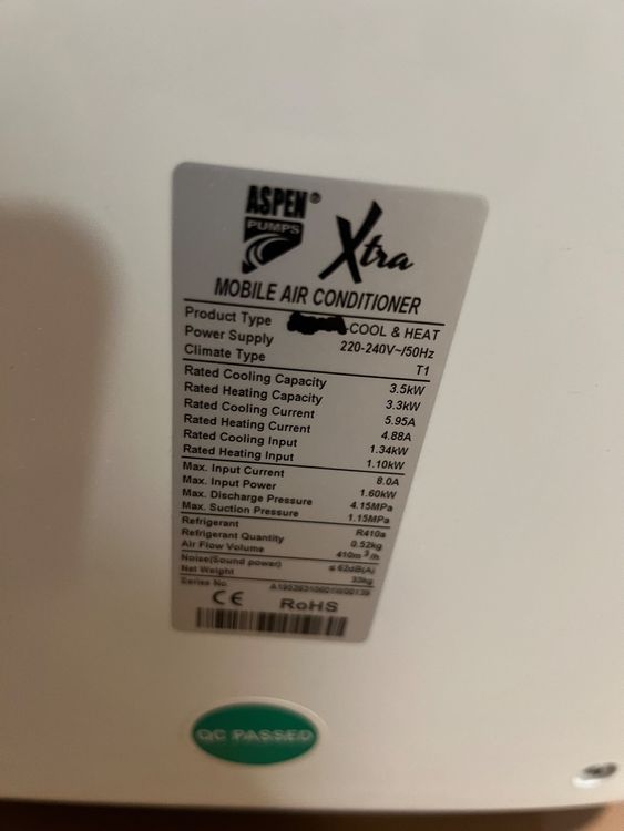 Klimageräte: Klimagerät Aspen Xtra AX3006/1 – Gebraucht aus Aarau von .Kosta. 3