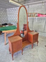 Antiker Schminktisch mit Spiegel, Holz, Vintage Look