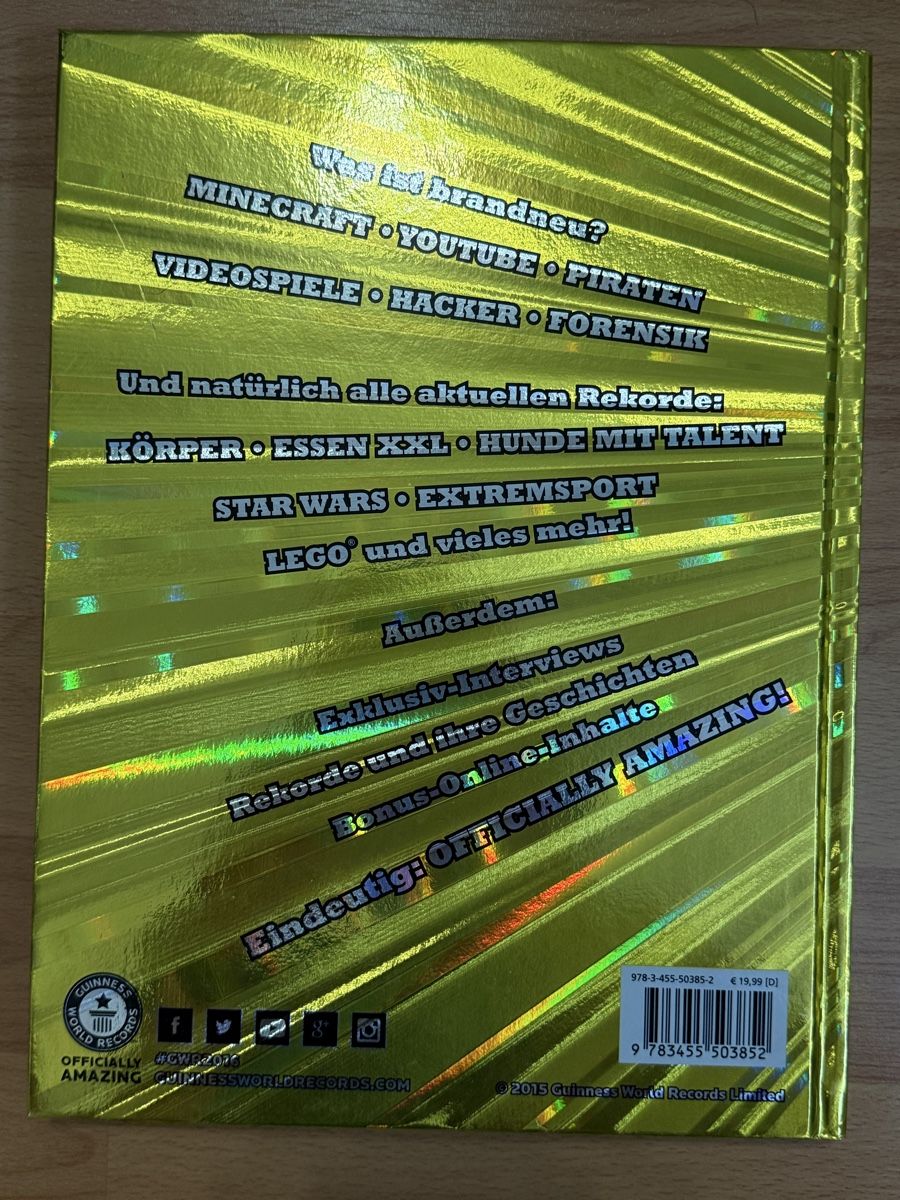 Bücher: Guinness World Records 2016 – Gebraucht aus Therwil von w1ll1_w1ll0w 1