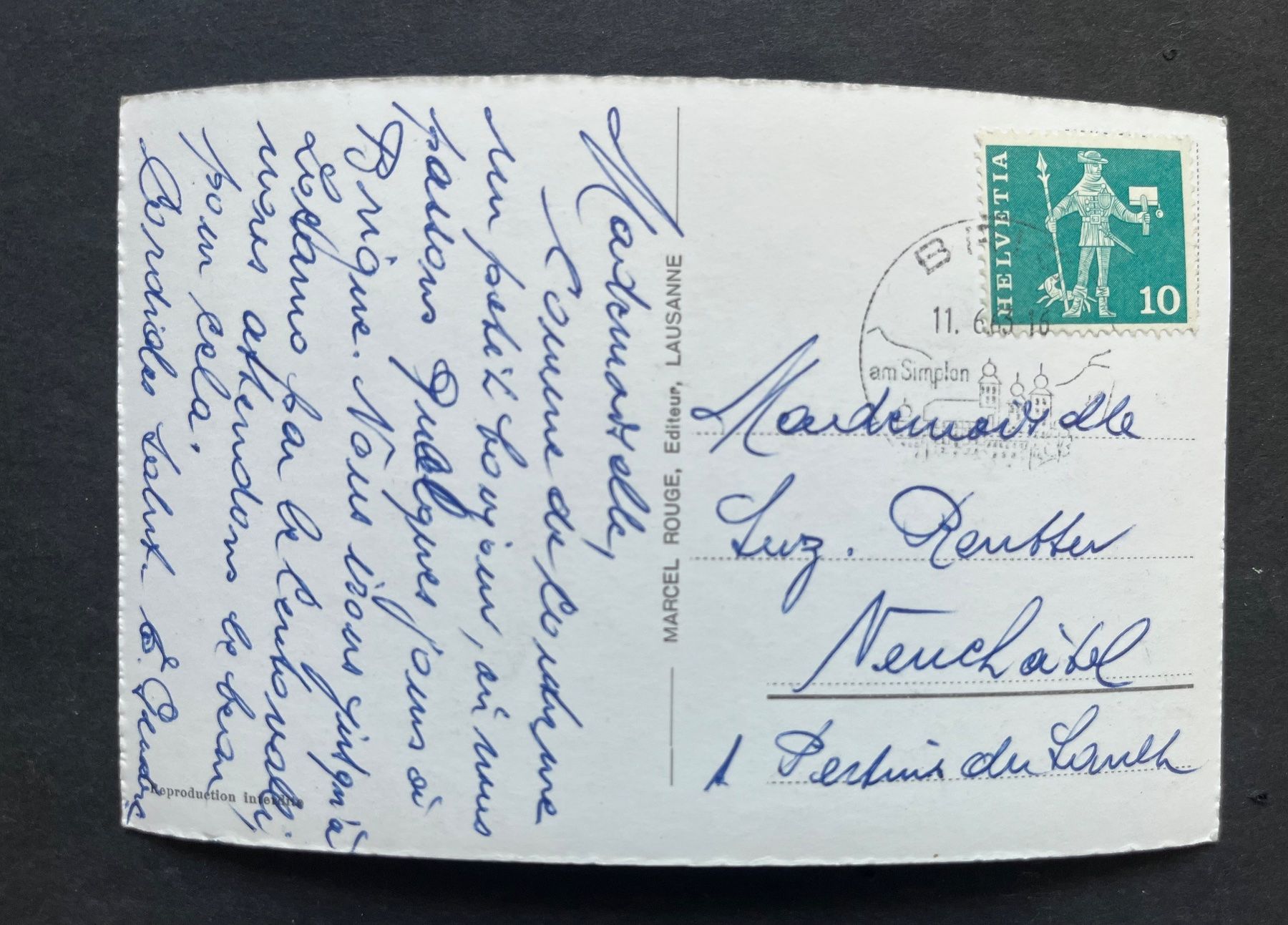 Ansichtskarten: Brig-Brigue, Hotel du Pont/ Oldtimer Auto, Brücke – Gebraucht aus Ostermundigen von DaxKarten-75 1