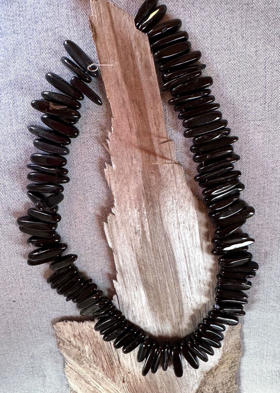 Catenine: schwarzer Obsidian   vulkan.   Strang   wild - schön - top – Nuovo e nell'imballaggio originale da Leuggern venduto da gemshow 6