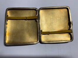 Zigarettenetui gestreift Metall 9x7cm guter Zustand