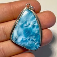 hochwertiger Larimar Anhänger Silber 925 handgefertigt
