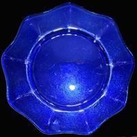 💙Vintage Glas Teller Kobaltblau Murano Stil Eisglas MFK💙✨