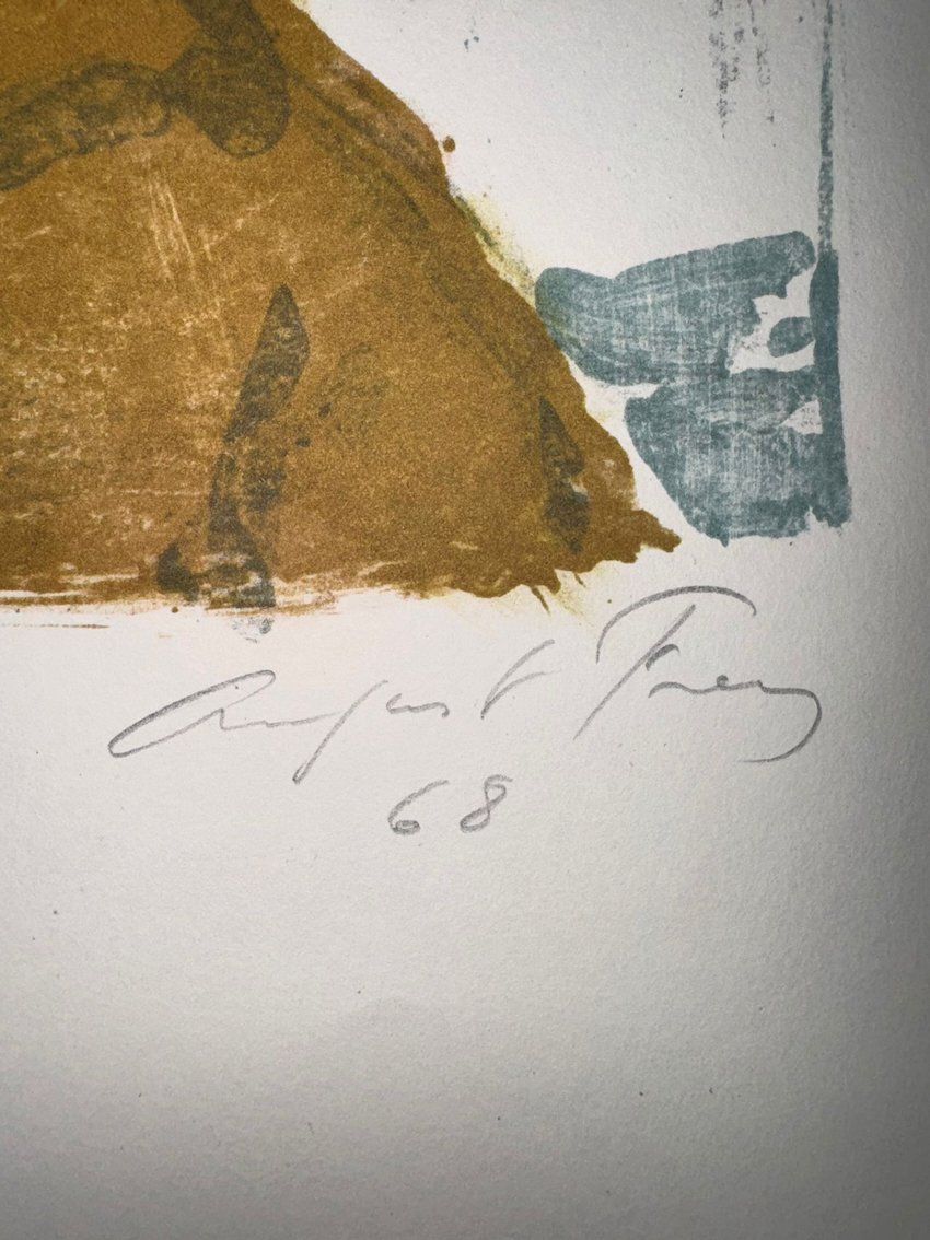 Grafica & Litografie: Die 2 Kinder handsigniert August Frey    (ID b4936 – Usato da Gelterfingen venduto da art-and-more 4