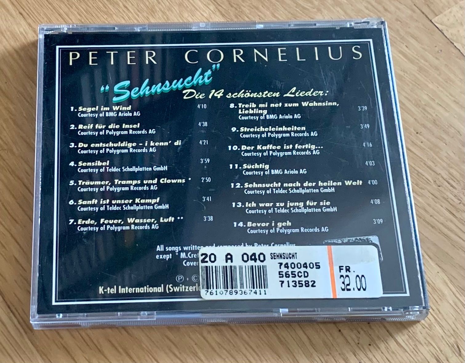 CD: Peter Cornelius Sehnsucht – Usato da Zürich venduto da Fieber 2