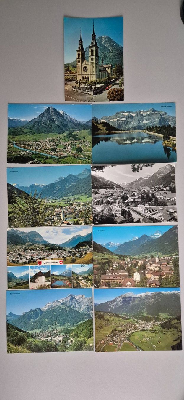 Cartes postales: 9 Ansichtskarten glarus Schwanden – D'occasion à Glarus par Unimog10