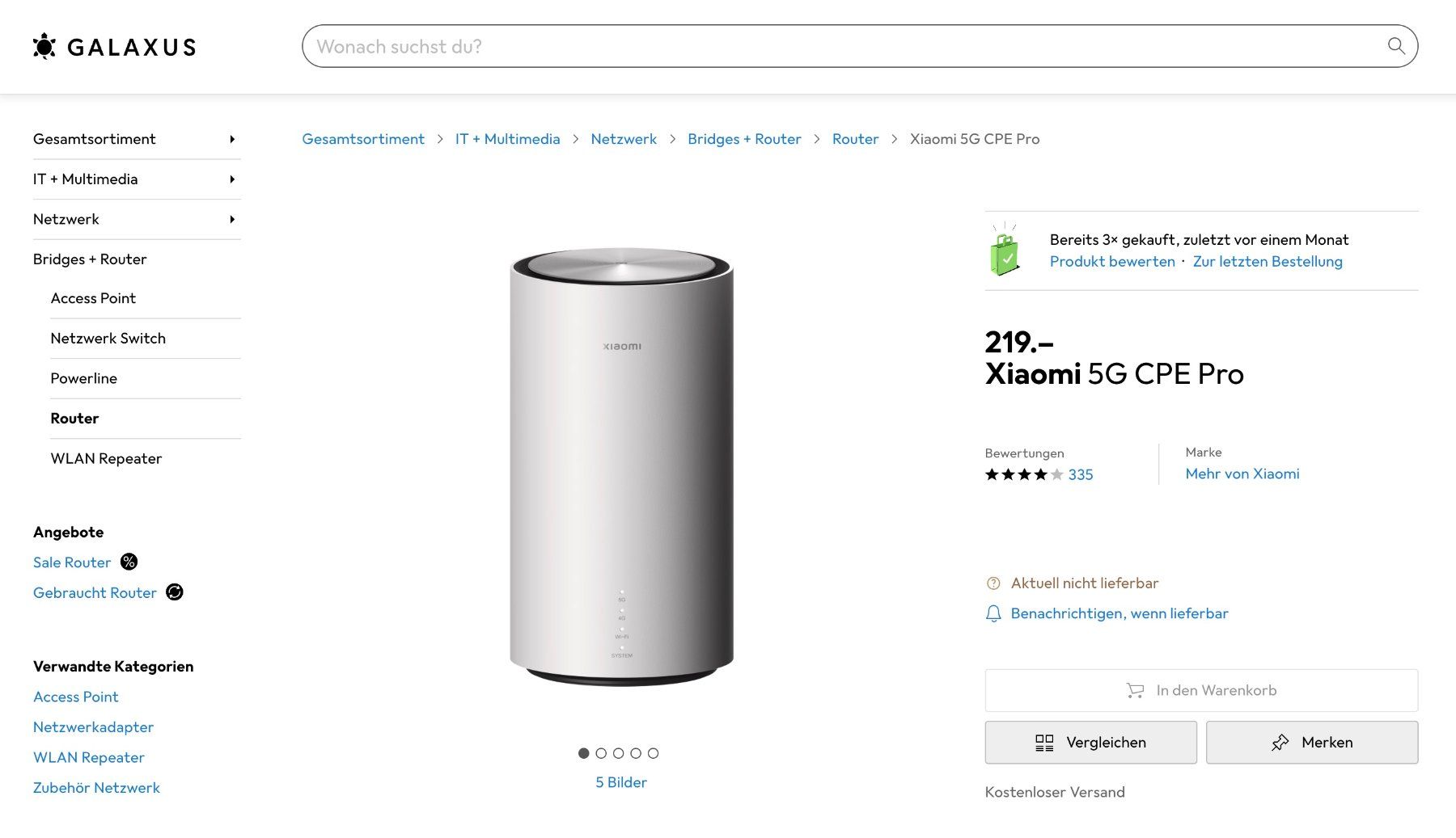 Xiaomi Modem & Router: 5G Router Xiaomi CPE Pro – Usato da Hagendorn venduto da Adamant 1