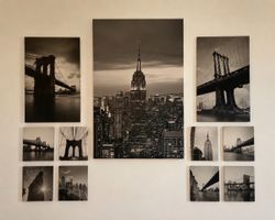 9 New York Wandbilder / Leinwandbilder – Schwarz-Weiß –