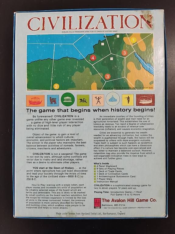 Spiele: Civilization, Brettspiel, Jeu de société, Board game – Gebraucht aus Basel von giacomoalbenga 1