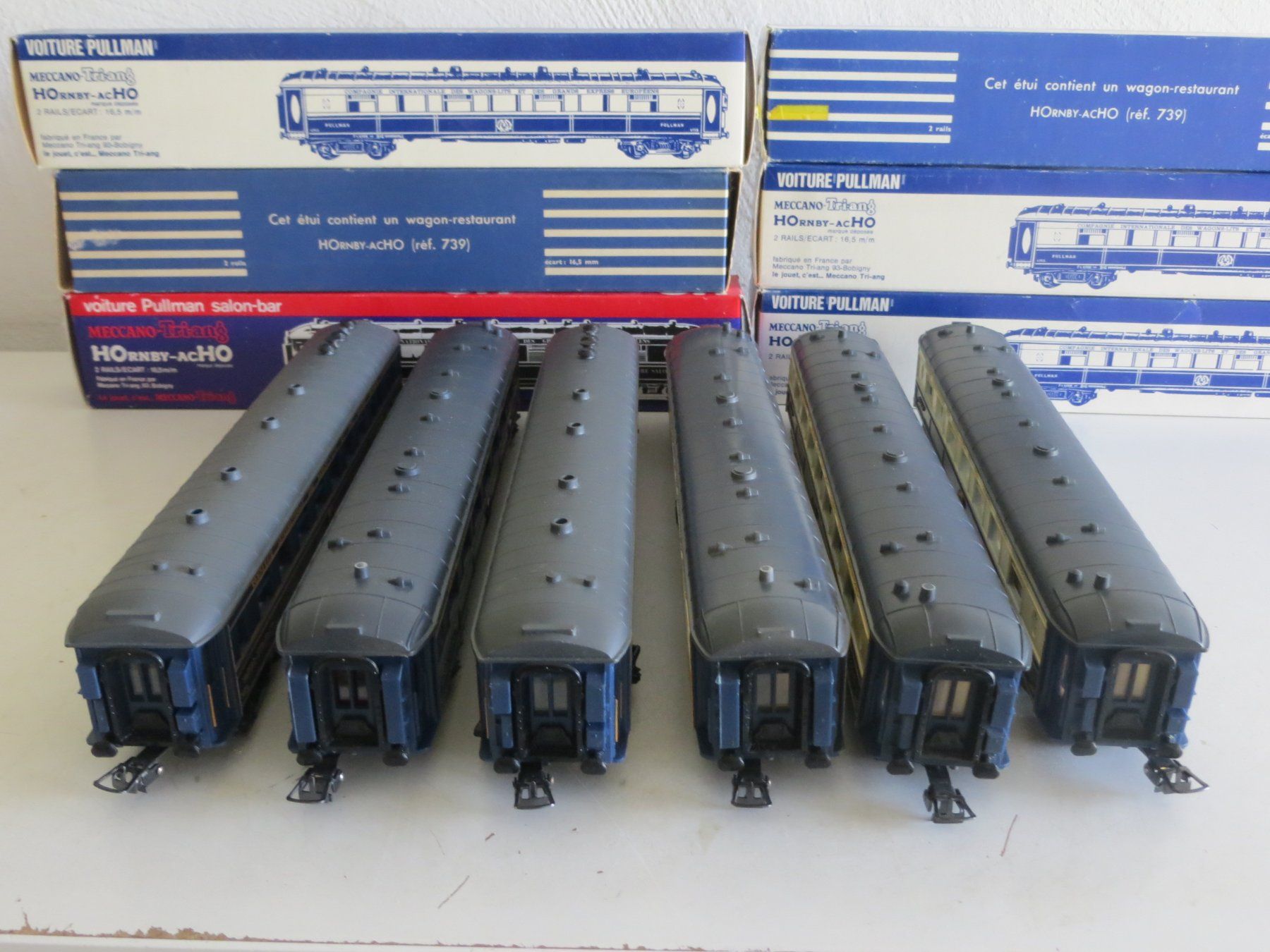 Hornby Modellini di ferrovie: Hornby-Acho H0: Set mit 6 CIWL-Pullmanwagen, in OVP – Usato da St.Gallen venduto da gnumolo 5
